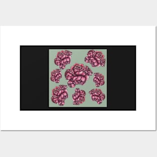 Pink Peonies Pattern Posters and Art